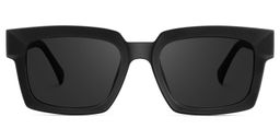 Amadeo Rectangle Black Sunglasses0