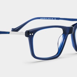 Cozy Rectangle Blue Glasses8