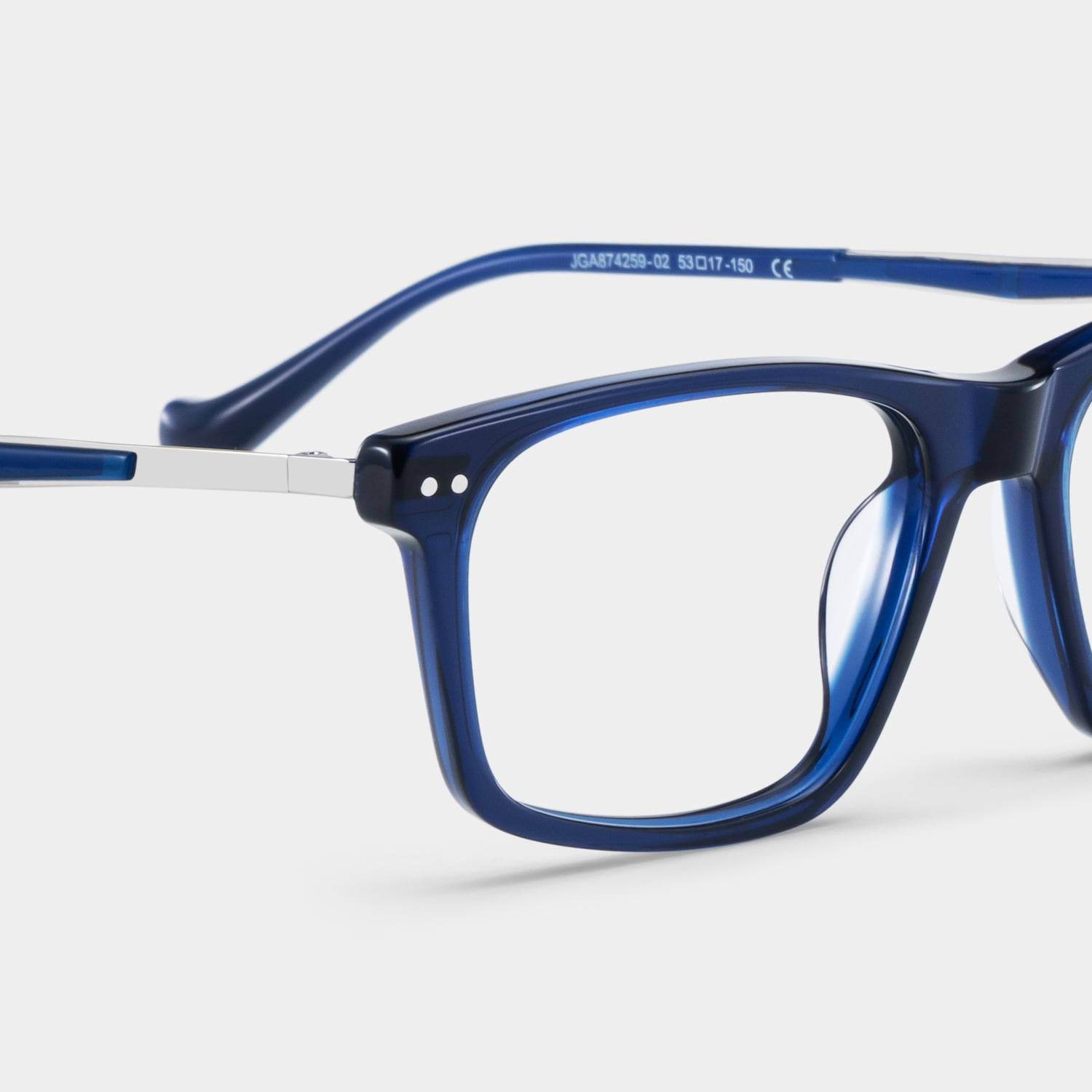 Cozy Rectangle Blue Glasses8