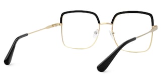 Karan Square Black Gold Glasses3