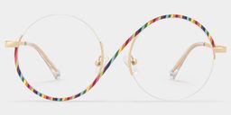 Flozif Round Rainbow Glasses0