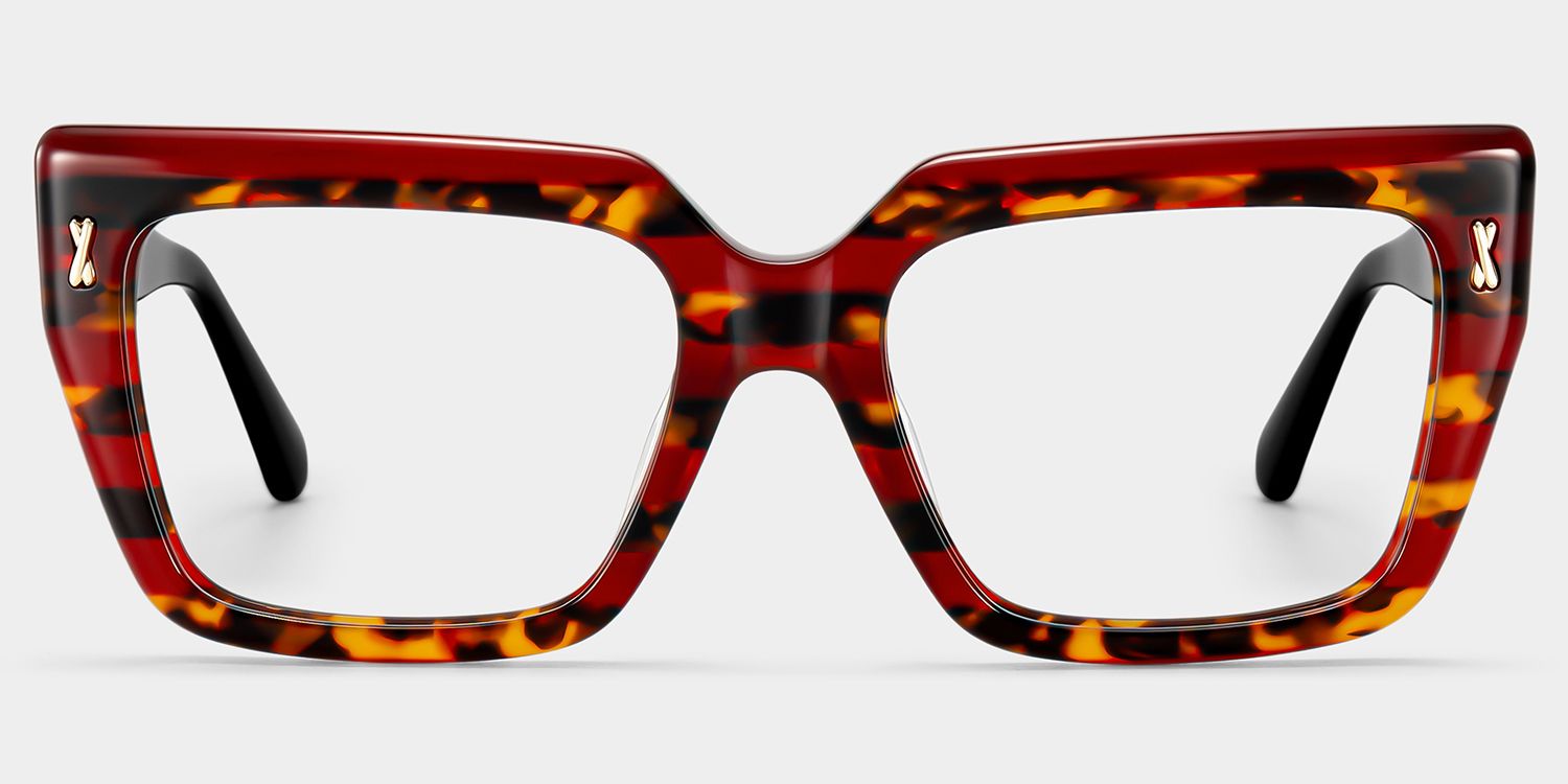 Ophelia Red Tortoise Square Glasses | ZEELOOL1