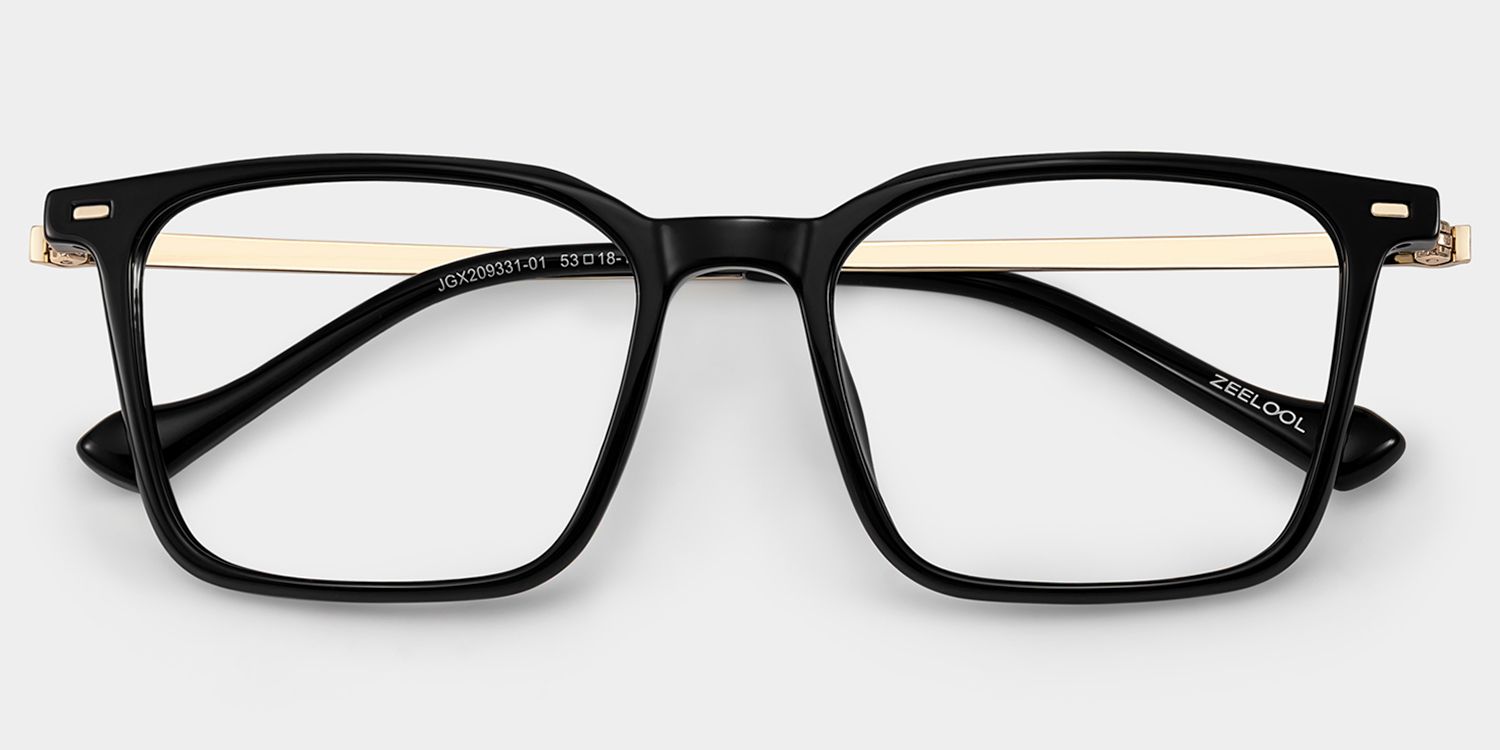 Archer Black Full Rim Rectangle Eyeglasses for Men | ZEELOOL2