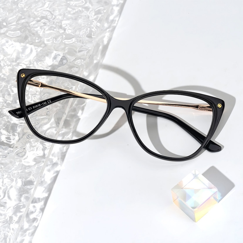 Brandi Cateye Black Glasses