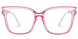 Dacarine Square Pink Gold Glasses1