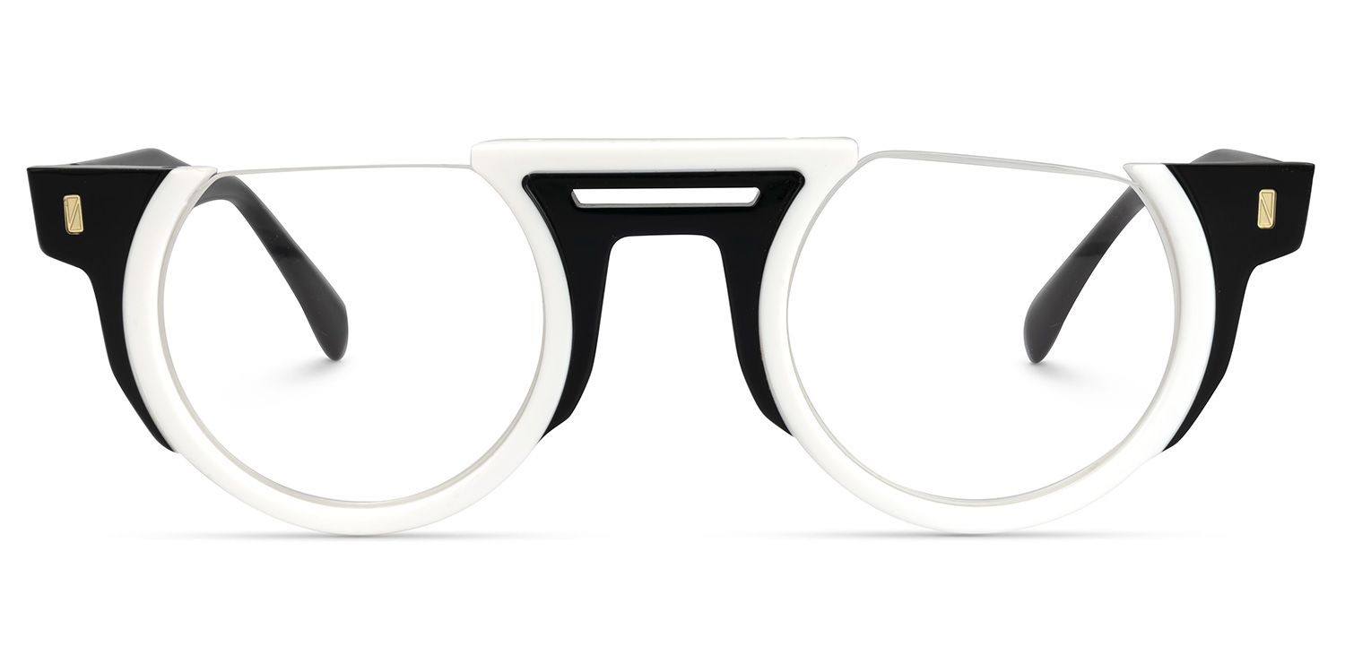 Mastin Round White Glasses0