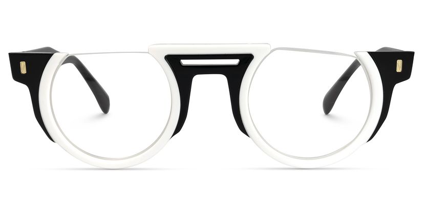 Mastin Round White Glasses