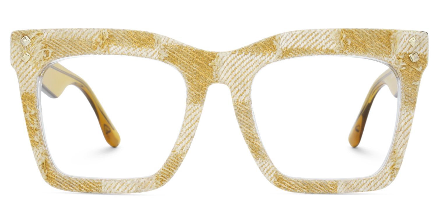 Women's Transparent Yellow Glasses With Denim1