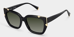 Refined black cat-eyes with a timeless elegance.3