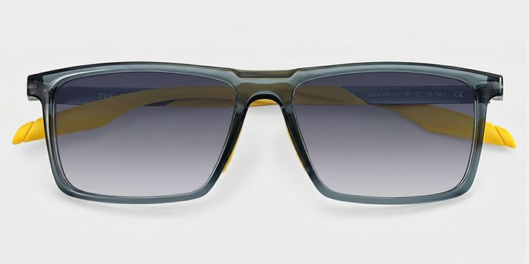 Active Blue Yellow Rectangle Sunglasses