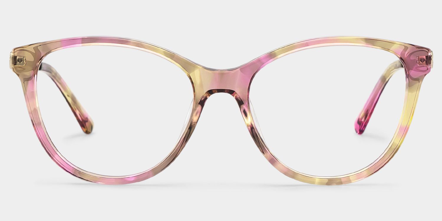 Eli Tortoise Round Mixed Flower Prescription Glasses | ZEELOOL1