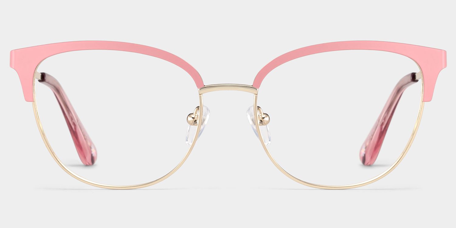 Lacey Pink Matte Frame Glasses with Browline Frame Online | ZEELOOL1