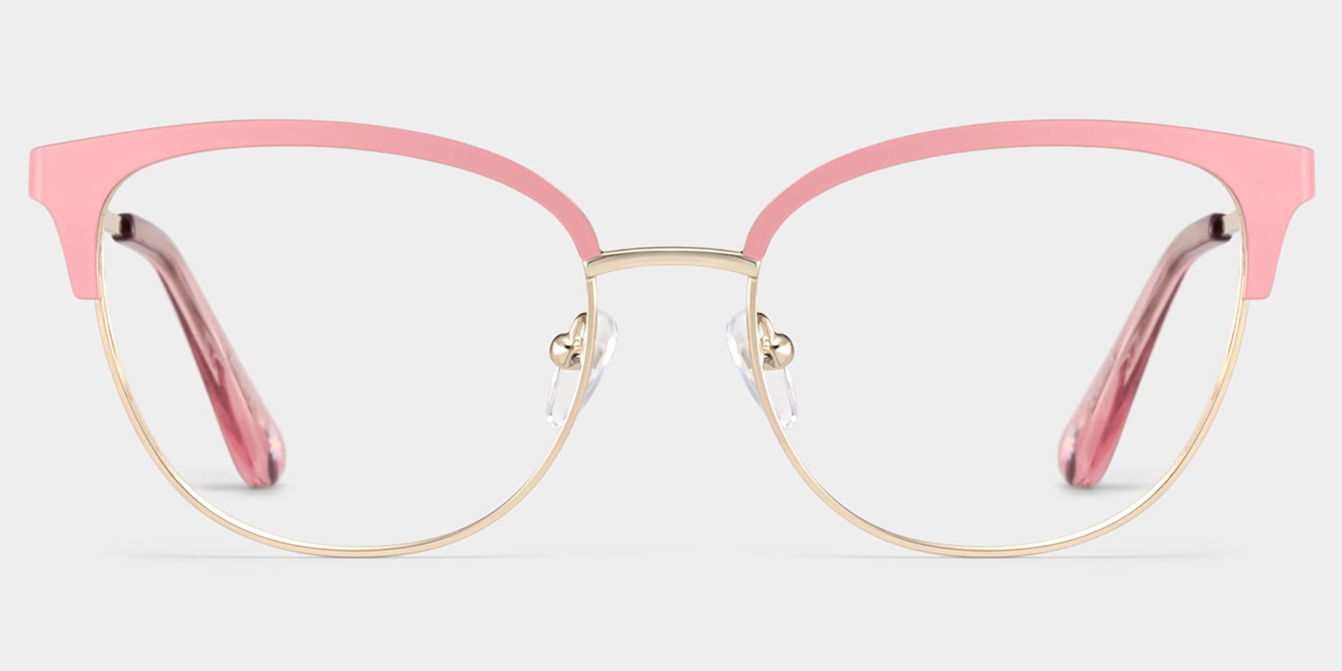 Lacey Pink Matte Frame Glasses with Browline Frame Online | ZEELOOL1