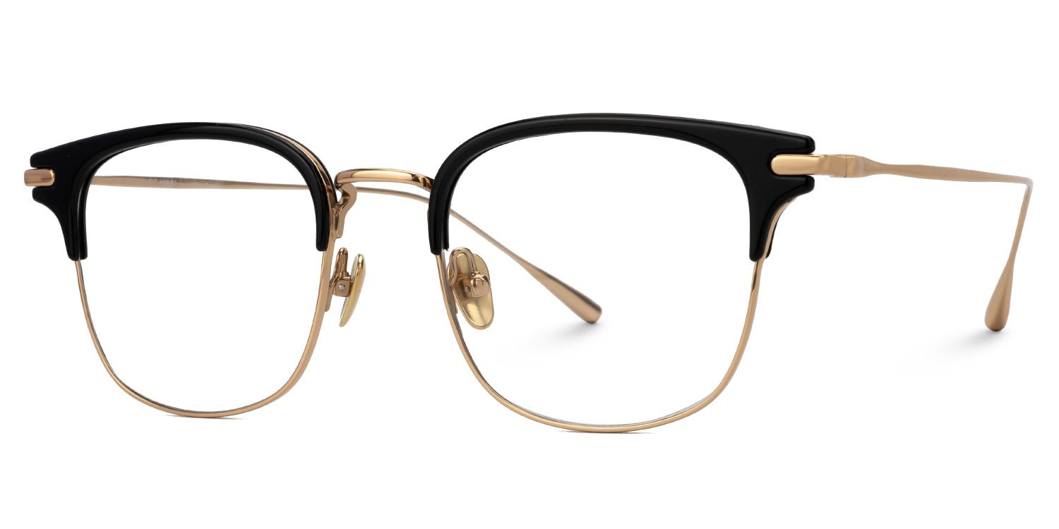 Mecca Gold Eyeglasses with Browline Shape | Zeelool Optical1