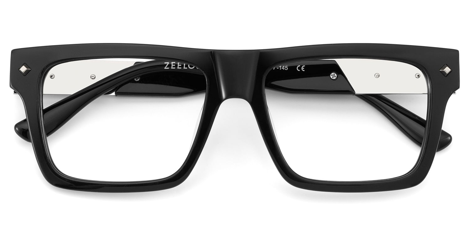 Trent Rectangle Black Glasses2