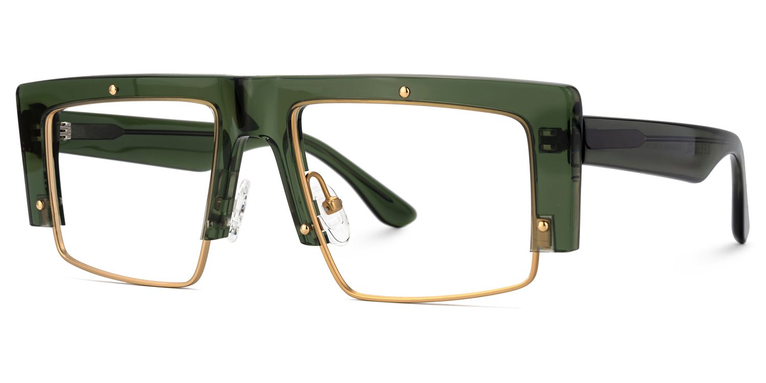 Maldonado Men's Green Glasses With Rectangle Shape | Zeelool2