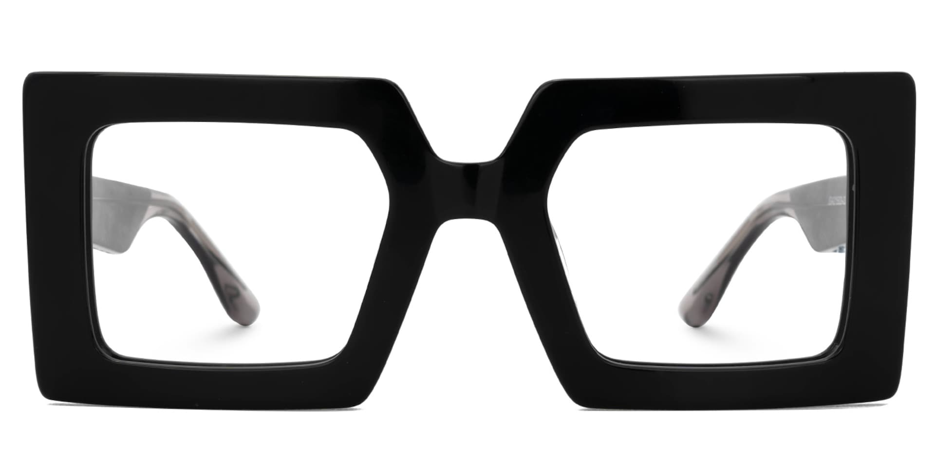Tiffaney Black Square Glasses with Black Denim Temples0