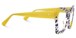 Vivian Square Multicolor Checkered Glasses3