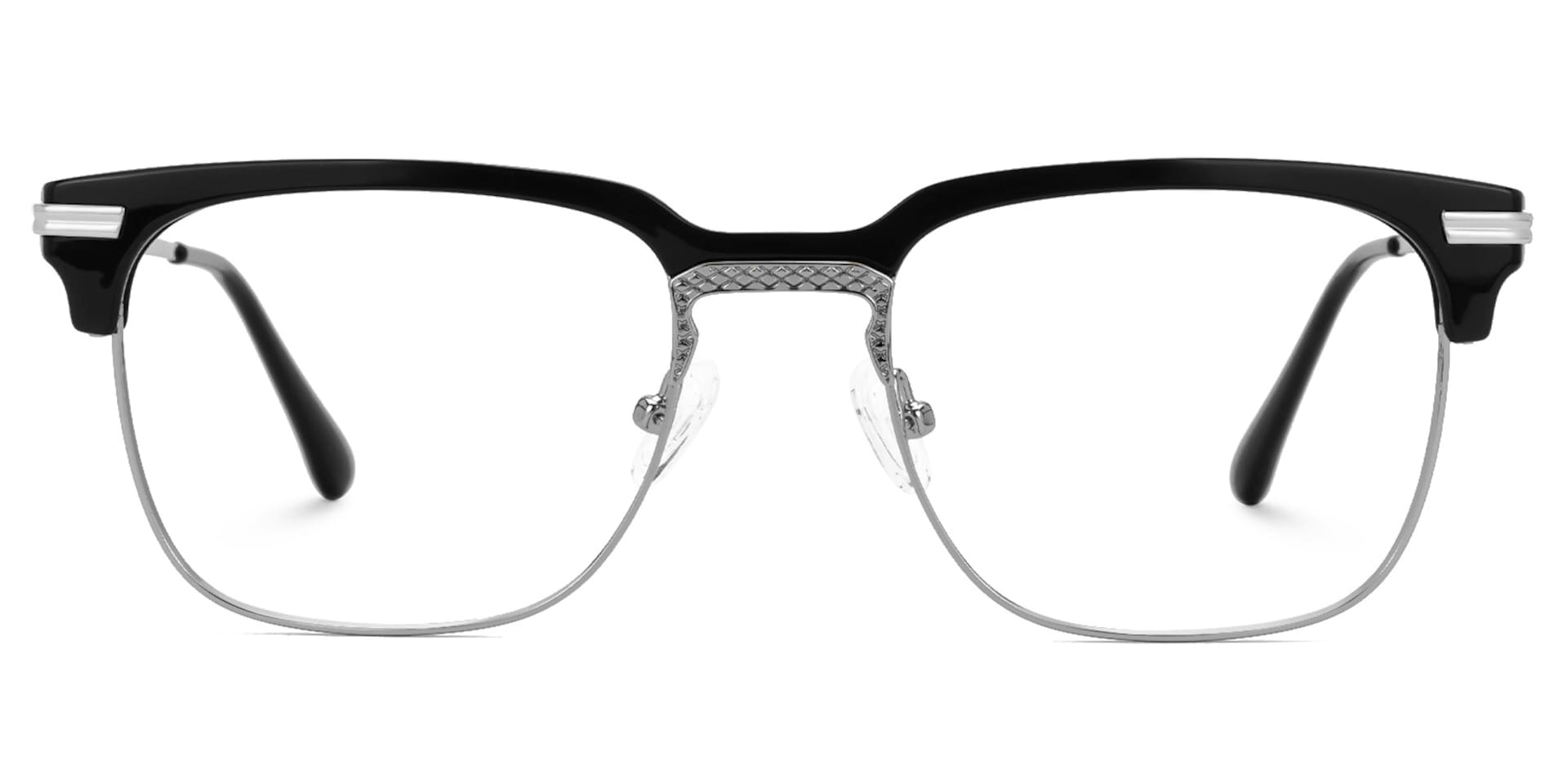 Boyde Black Eyeglasses with Browline Design2