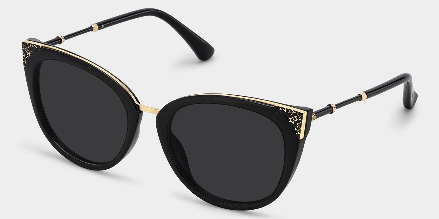 Dalton Cat Eye Black Sunglasses | Zeelool Glasses2