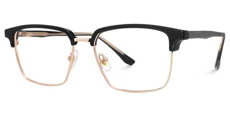 Booker Square Black-Gold Glasses
