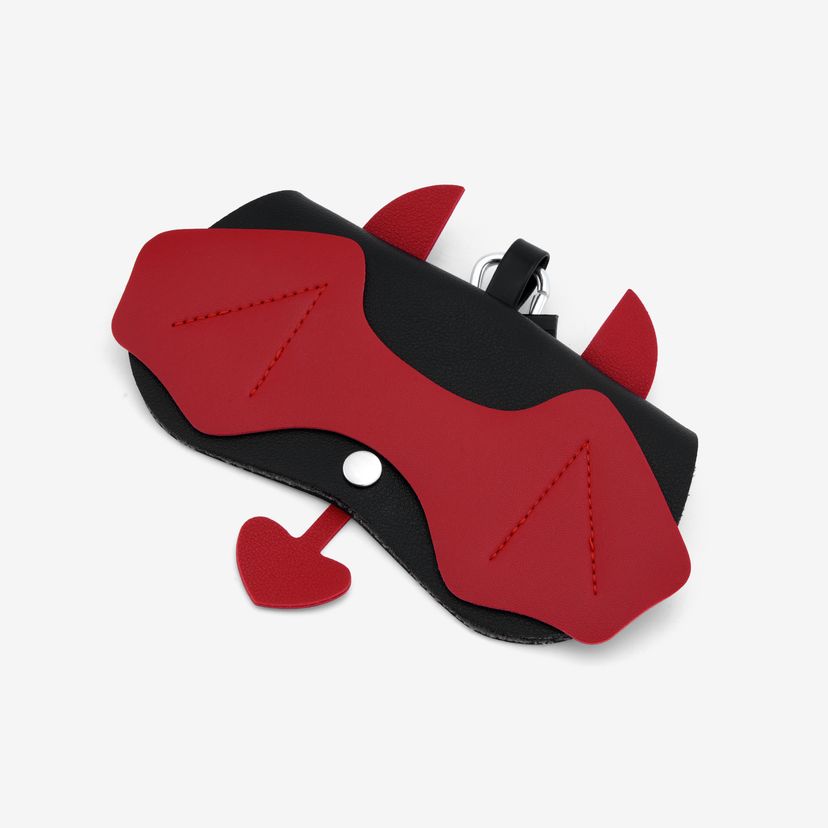 Black Red Little Devil Eyeglasses Bag With Hook