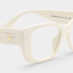 Hannah White Rectangle Glasses5