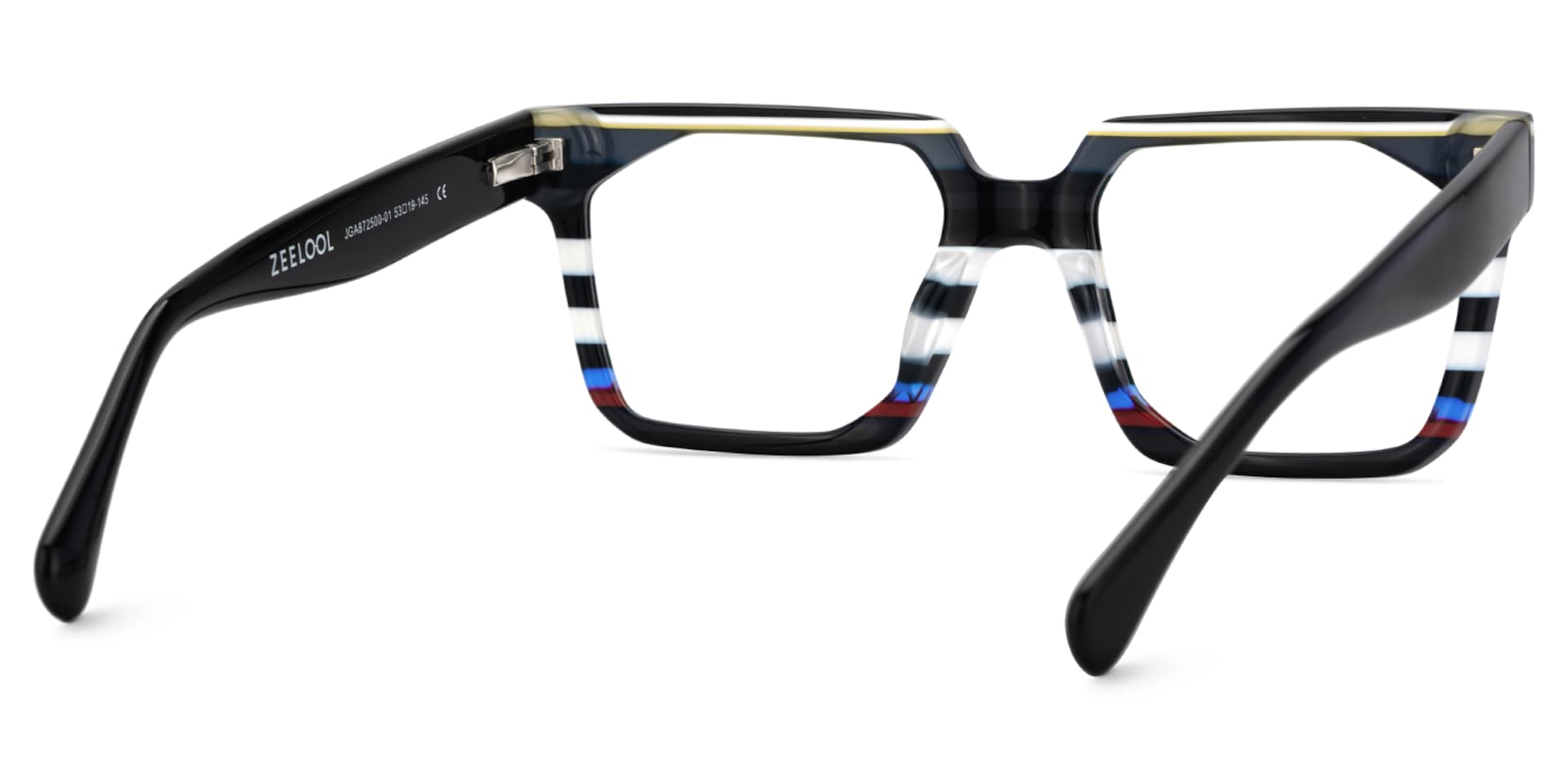 Men's Rectangle Frame Eyeglasses With Black Temples5