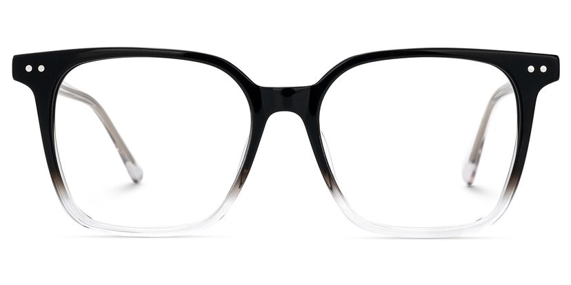 Jamaica Square Black Clear Glasses