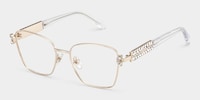 Ellie Rectangle Light Gold Glasses2