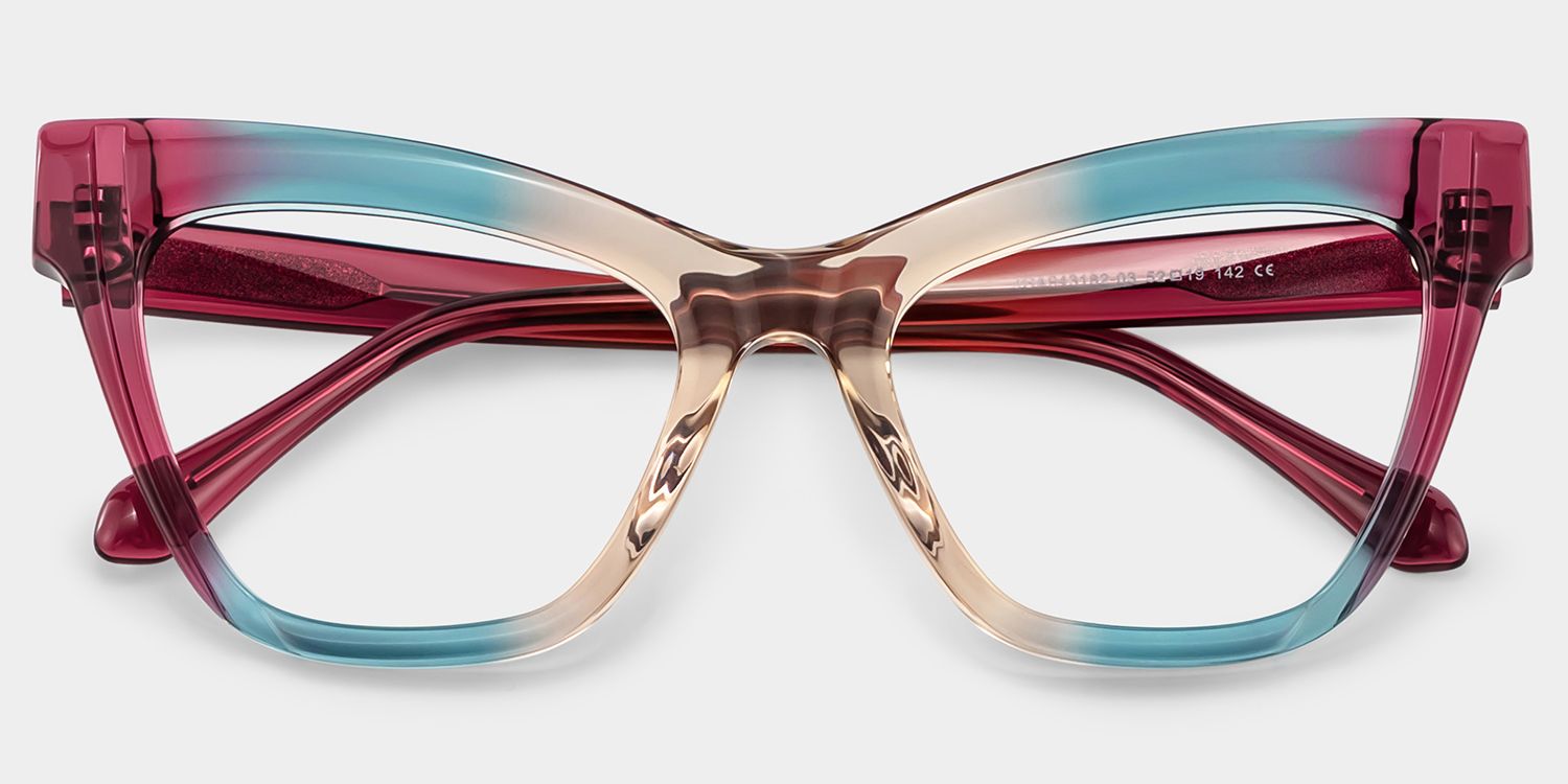 Saucie Multicolor Cat-Eye Frame Glasses | Zeelool Optical1