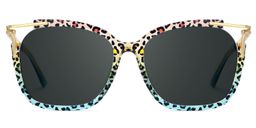 Sidibe Square Blue Leopard Glasses0