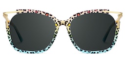 Sidibe Square Blue Leopard Glasses0
