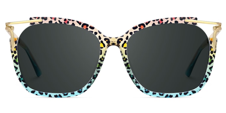 Sidibe Square Blue Leopard Glasses