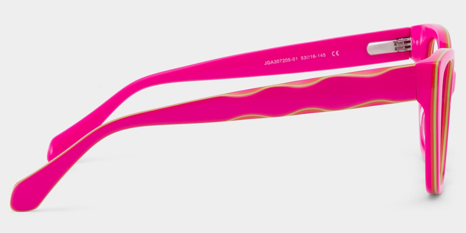 Blaise Cat-Eye Pink Green Glasses7