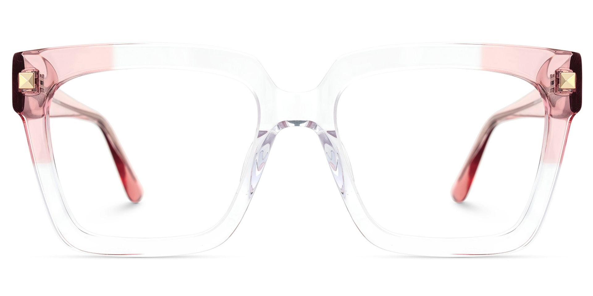 Glendalis Square Crystal Frame with Pink Arms for Women | Zeelool0