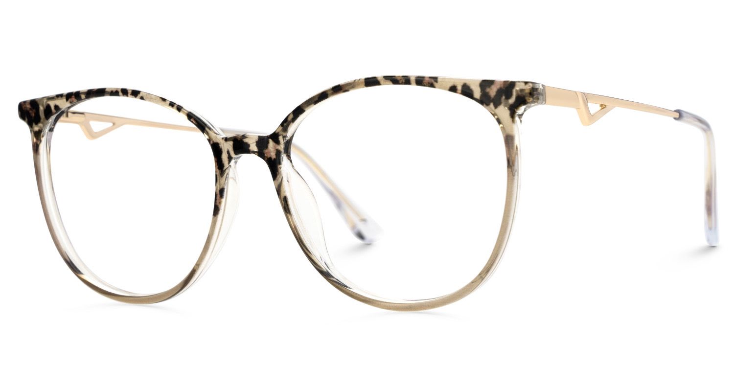 Round Brown Transparent Glasses Chanty in Thin Frame Style | Zeelool1