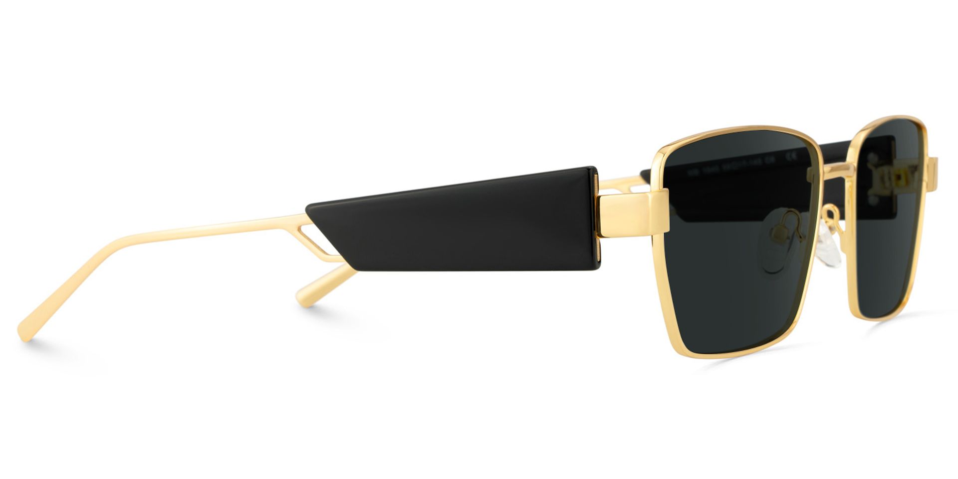 Aluna Rectangle Gold Polarized Sunglasses3