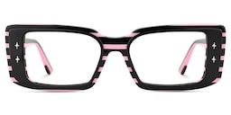 Gleam Rectangle Black Pink Glasses1
