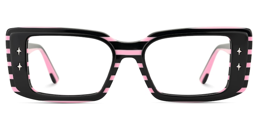 Gleam Rectangle Black Pink Glasses