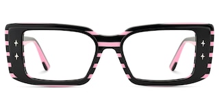 Gleam Rectangle Black Pink Glasses1