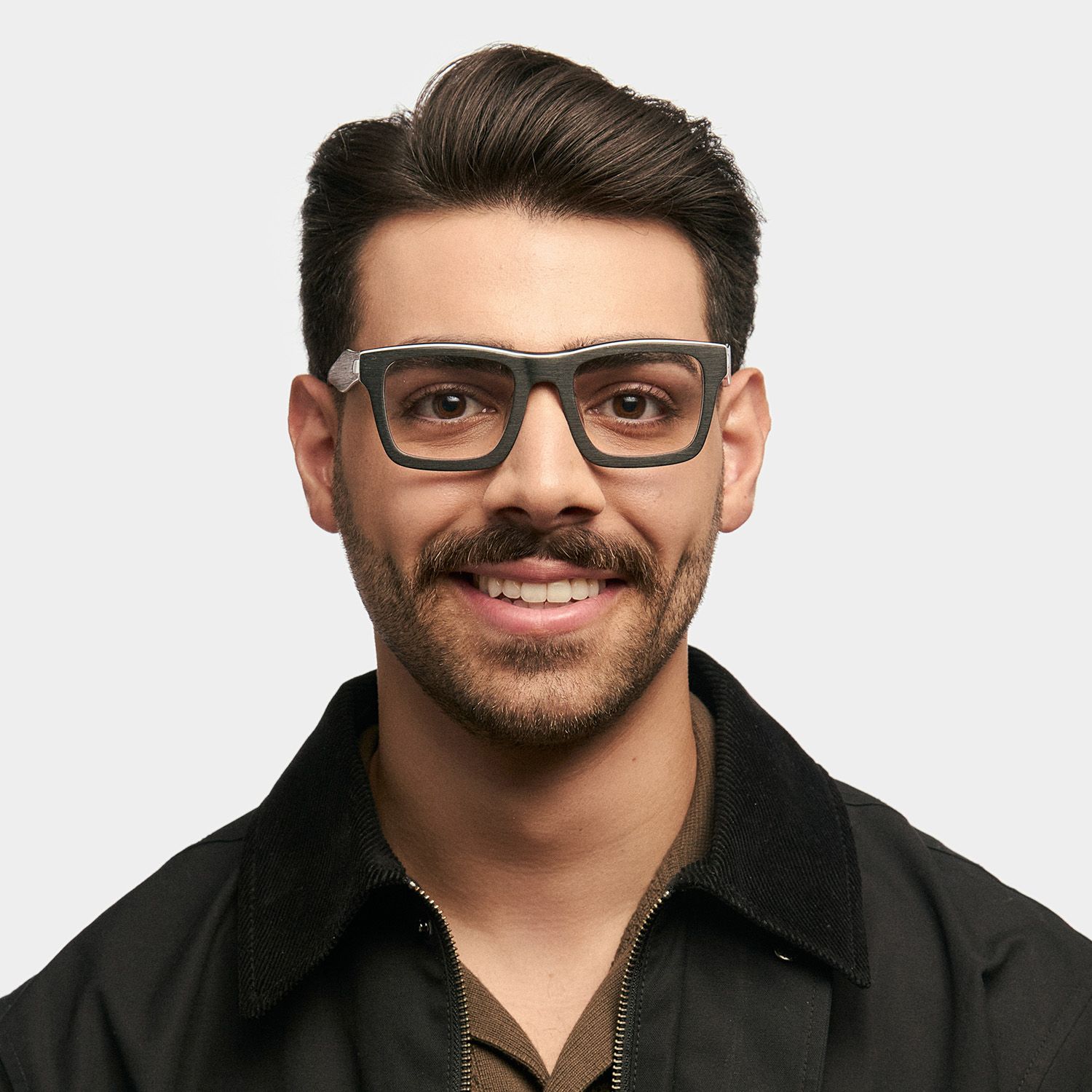 Riley Rectangle Black Frosted Frame Glasses | Zeelool0
