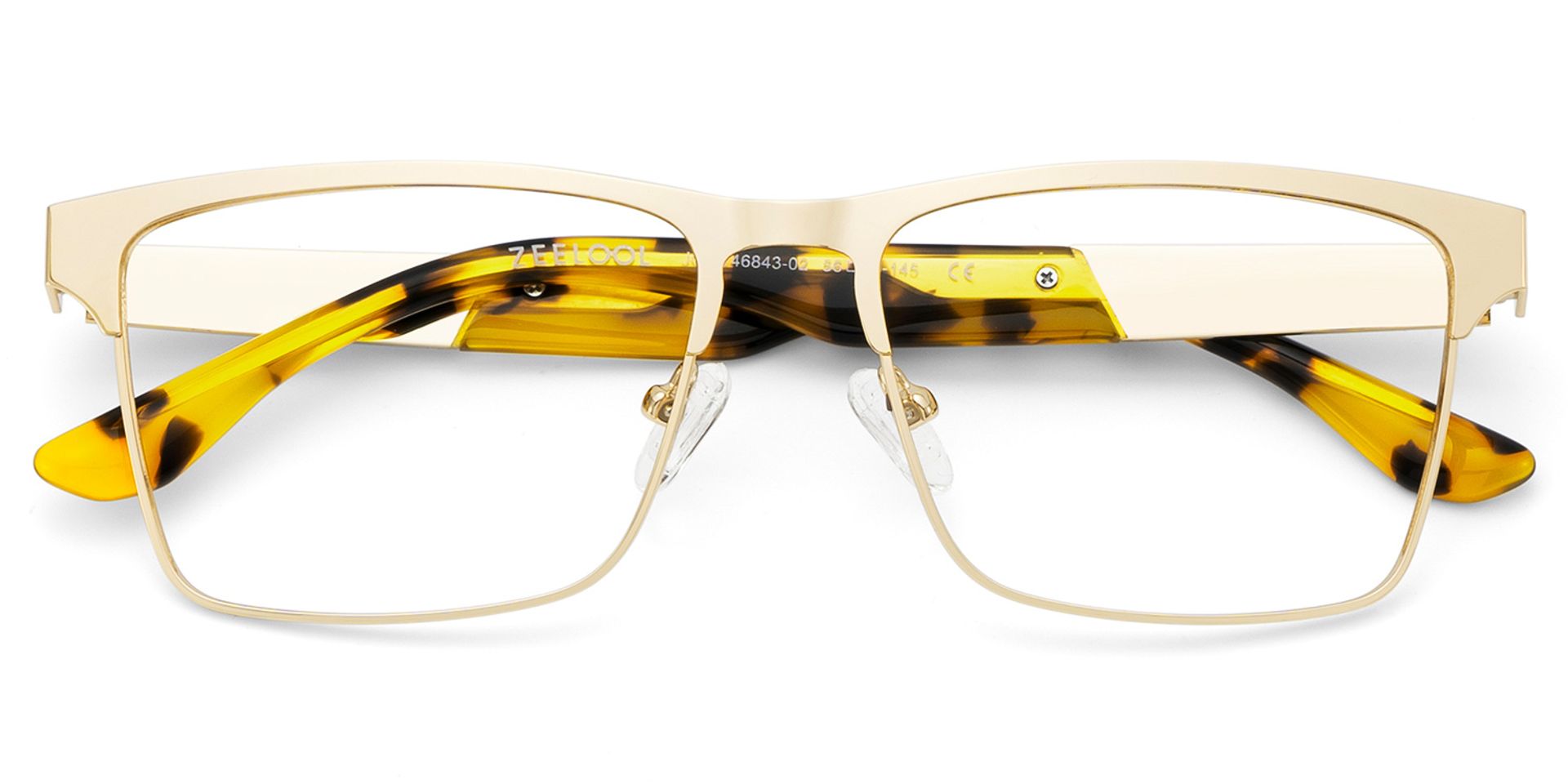 Jasper Eyeglasses in Browline Gold Frame | Zeelool2
