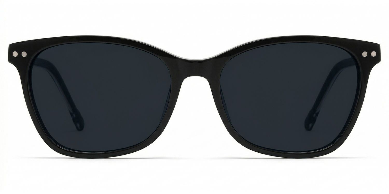 ちはる Marigold Black Rectangle Polarized Sunglasses for Driving | ZEELOOL