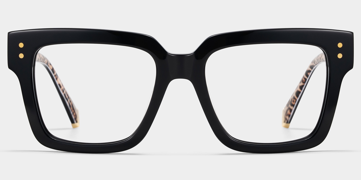 Caius Square Black Glasses
