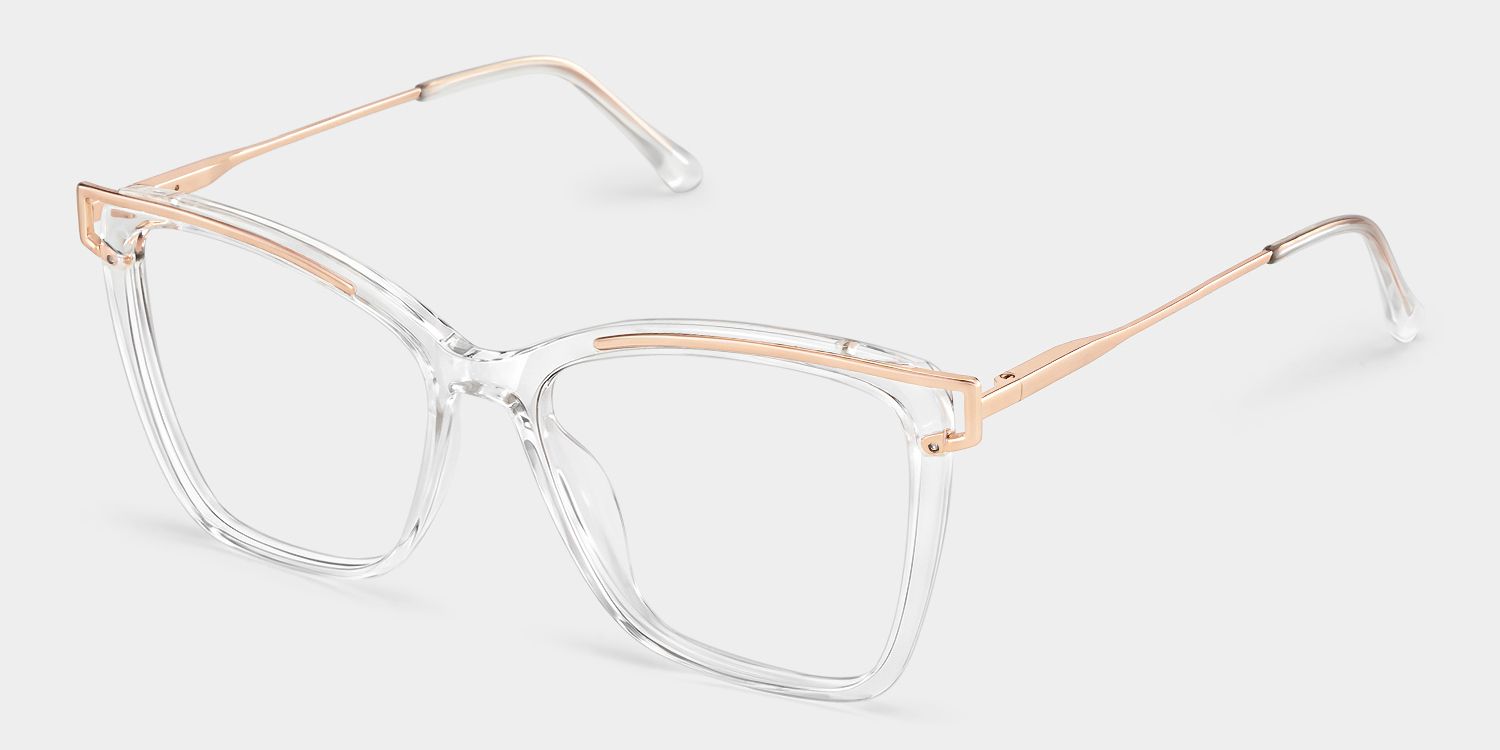 Krystle Square Clear Metal Frame Glasses | ZEELOOL5