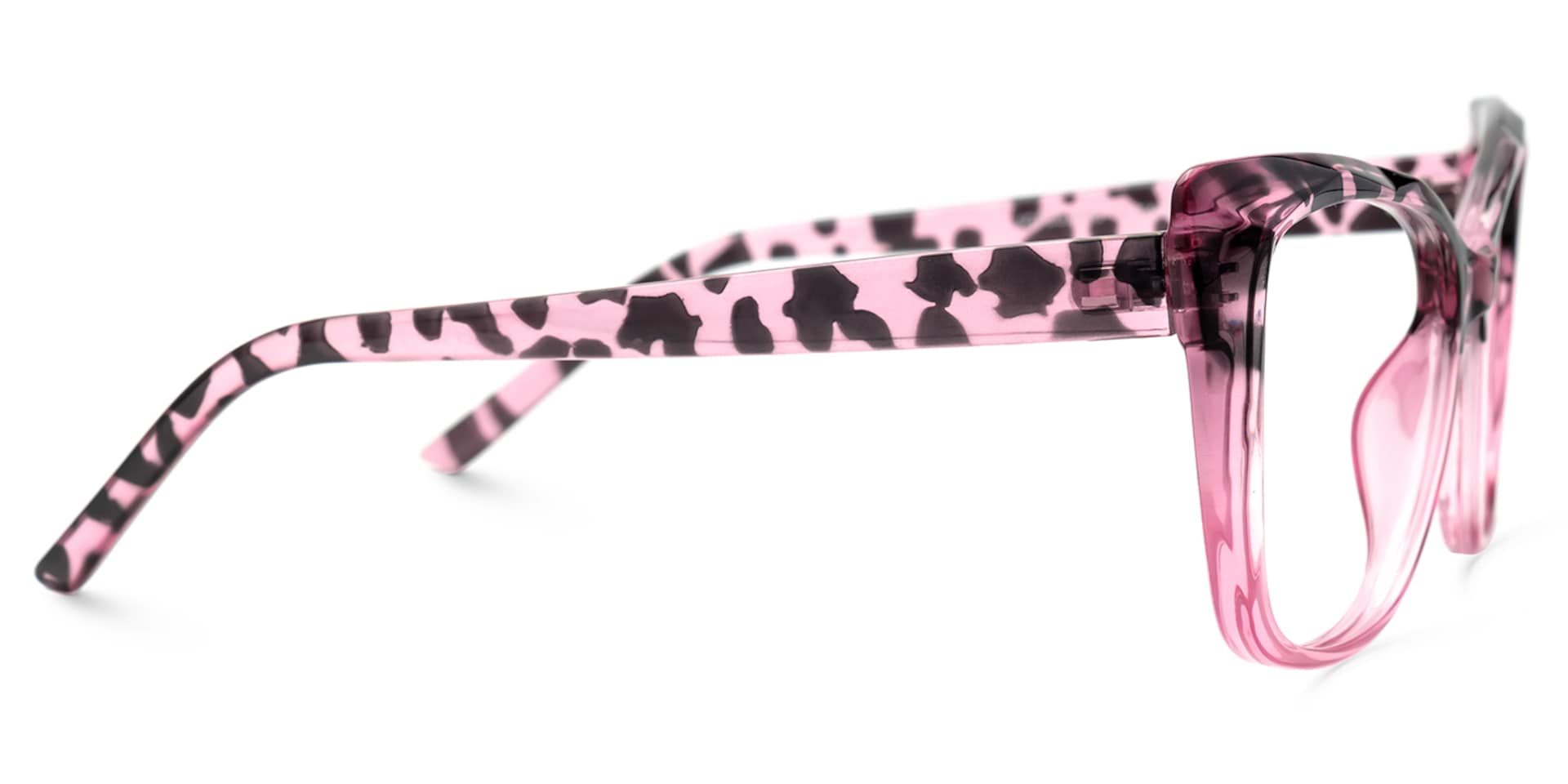 Square Farris Pink Transparent Frame -Zeelool Glasses2