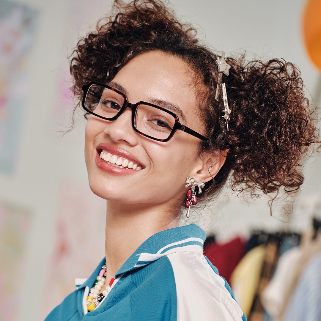 Danielle Matte Brown Tortoise Rectangle Glasses | ZEELOOL6
