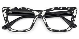 Mcnatt Cateye Black White Glasses3