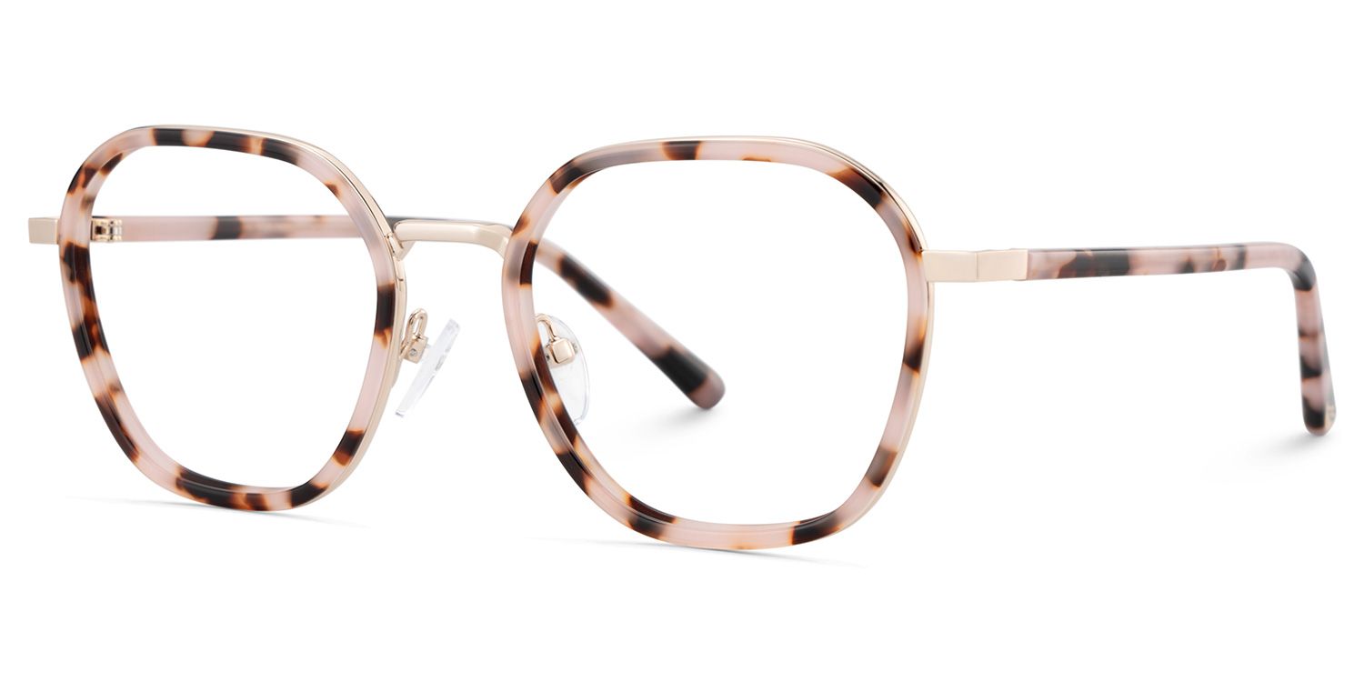 Mitchell Mixed Pink-tortoise Frame Glasses with Geometric Shape | Zeelool3